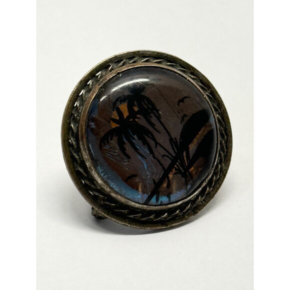 Estate vintage butterfly wing tropical pin brooch - Picture 4 of 6